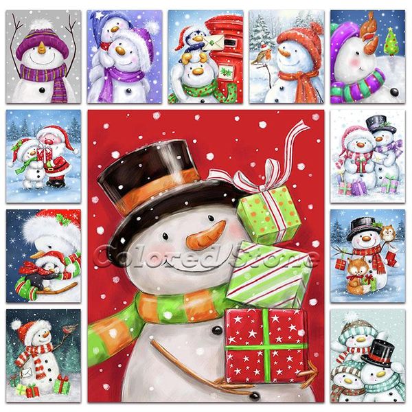 

diamond painting 5d full square embroidery cross stitch snowman cartoon christmas gift diy round drawing mosaic snow santa claus