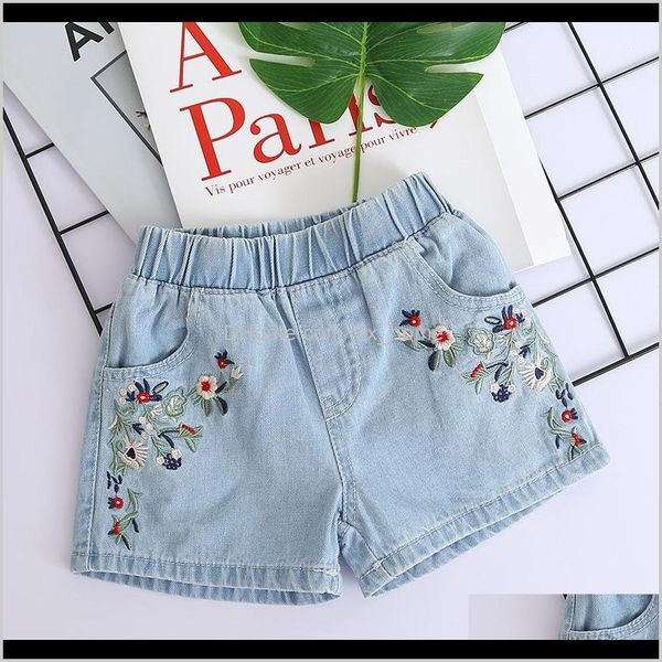 

pants baby clothing baby maternity drop delivery 2021 kids embroidered flowers fashion denim shorts girls clothes wild style summer promotio, Black