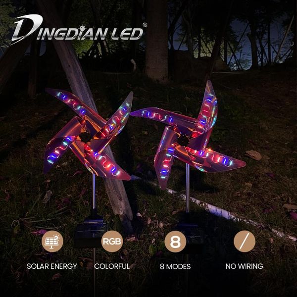 

solar led lawn lamp night light walkway battery powered garden decoration outdoor street windmill shape lamps