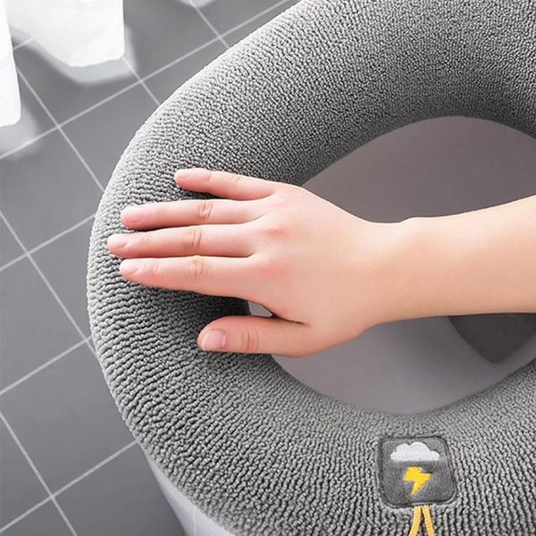 

toilet seat covers soft cover set bathroom accessories pink ring blue washable padded fluffy pad warm house l3i6