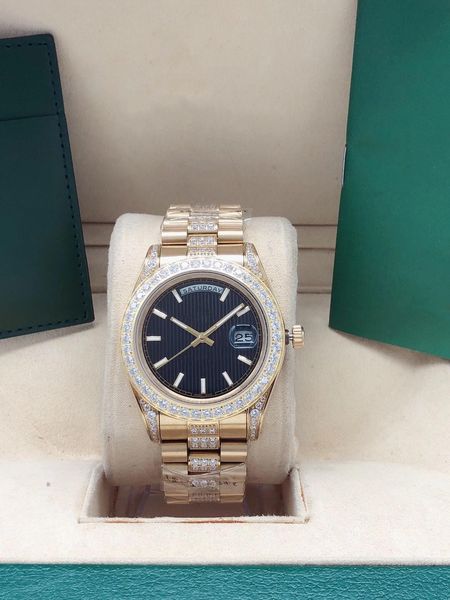

mens automatic gold mechanical watch full stainless steel strap diamond bezel 2813 movement datejust men's wristwatch sports designer m, Slivery;brown