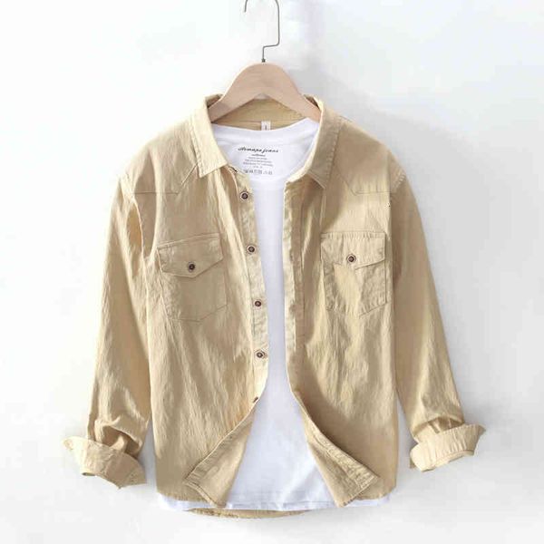

shirts autumn japanese style fashion safari multi pockets cargo uniform long sleeve casual shirts men, White;black