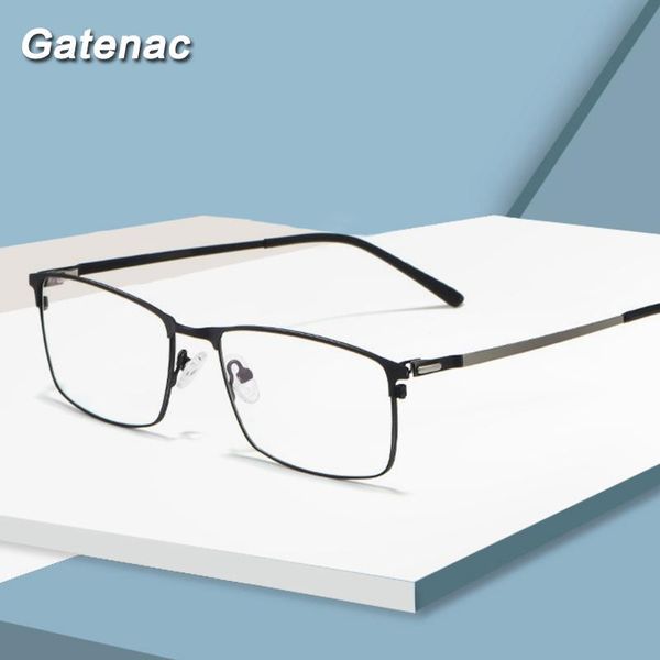 

fashion sunglasses frames 2021 retro alloy glasses frame men luxury business eyeglasses male square myopia optical prescription, Black