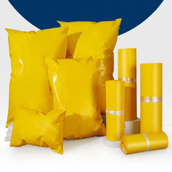 

gift wrap environmental yellow plastic self-sealing adhesive envelope bag poly mailer postal mailing x-mas packaging pouches
