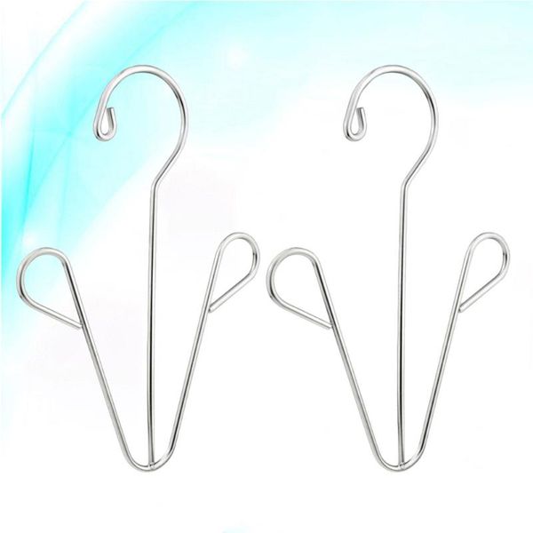 

clothing & wardrobe storage 2pcs household stainless steel shoes drying rack hanger hook hanging shelf organizer (silver)