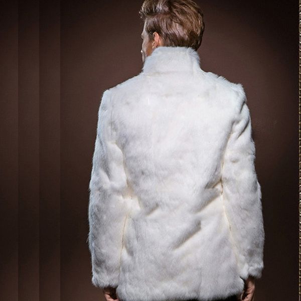 

new men's imitation fur in the long coat mink hair croissant collar winter warm tide s-6xl, Black