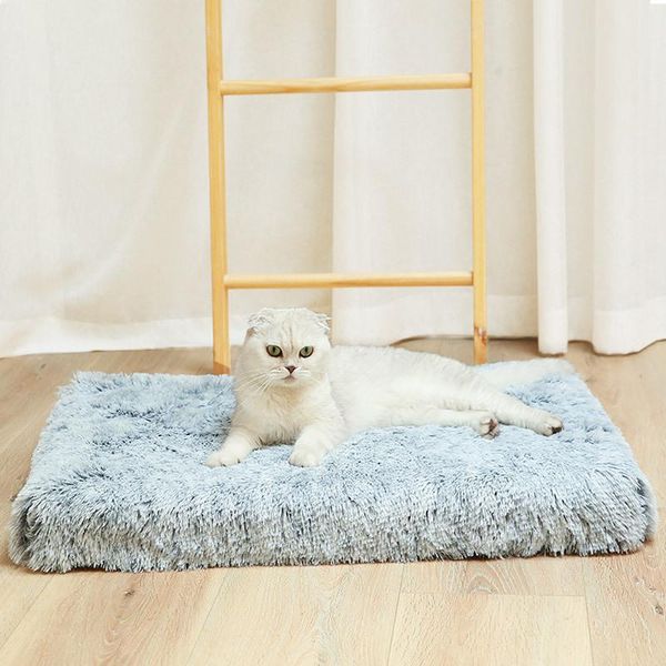 

cat beds & furniture indoor soft pet blanket dog bed mat long plush cushion warm sleeping mattress for small medium dogs cats puppy supplies