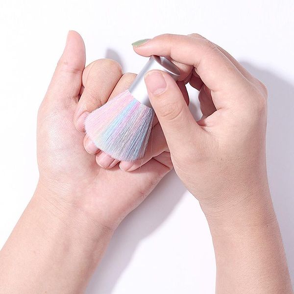 

nail art kits 1 pc mini colorful nylon brush metal handle powder dusting dust cleaner professional tool