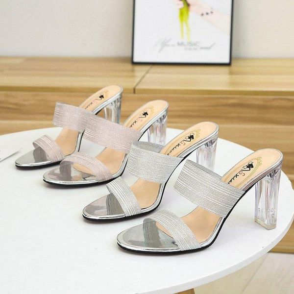 

high-heeled sandals and slippers, female, stylish, ladies slippers, Black