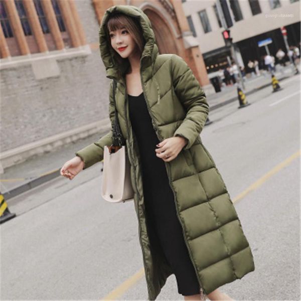 

women's down & parkas plus size 6xl 2021 winter ladies korean version of the large cotton long section loose jacket1, Black