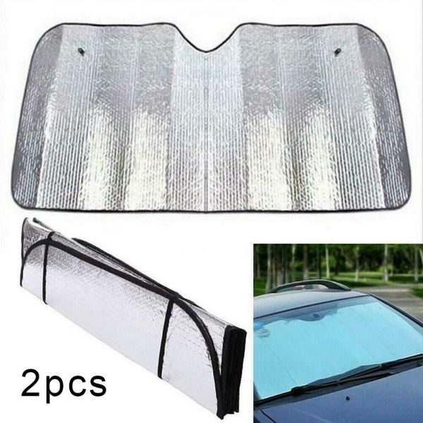 

car sunshade 2 pcs windshield cover foldable glass reflective sun shade uv