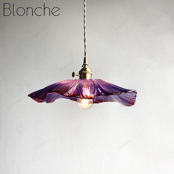 

nordic japanese led flower shape glass chandelier light brass bar aisle corridor porch balcony decorative hanging lamp pendant lamps