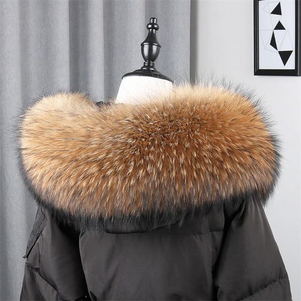 

scarves fashion luxury 100% real natural raccoon fur color down coat hood trim collar winter warm scarf genuine wrap, Blue;gray