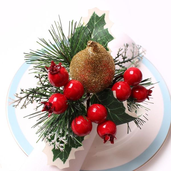 

napkin rings christmas buckle handmade apple pear ring red hazelnut towel holder for table decoration 12pcs