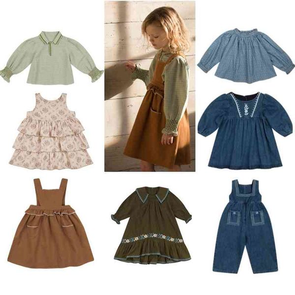 Neue Herbst Kinder Apo Mädchen Nette Druck Schöne Prinzessin Kleider Baby Kind Korea Design Mode Kleidung Kleid 210317