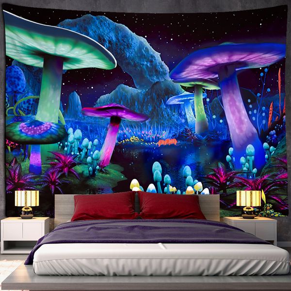 

tale of dreamy fairies mushroom tapestry psychedelic bohemian carpet house hippie witchcraft decoration children decoration of the fourth wh