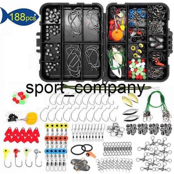 

outdoor 188pcs fishing hooks set tackle box fishing accessories case fish hook lure parts kit set
