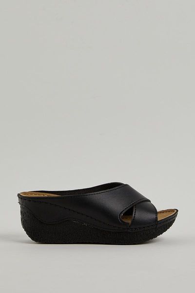 

slippers high-soled, Black