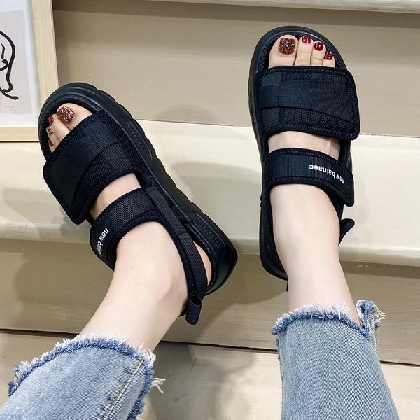 

sandals sports daddy summer ins tide shoes student casual sponge cake beach x830, Black