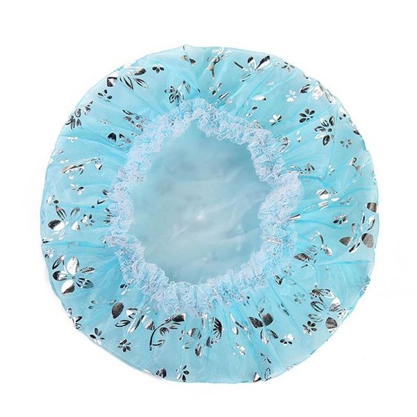 

shower cap plastic waterproof reusable hair bath hat care caps