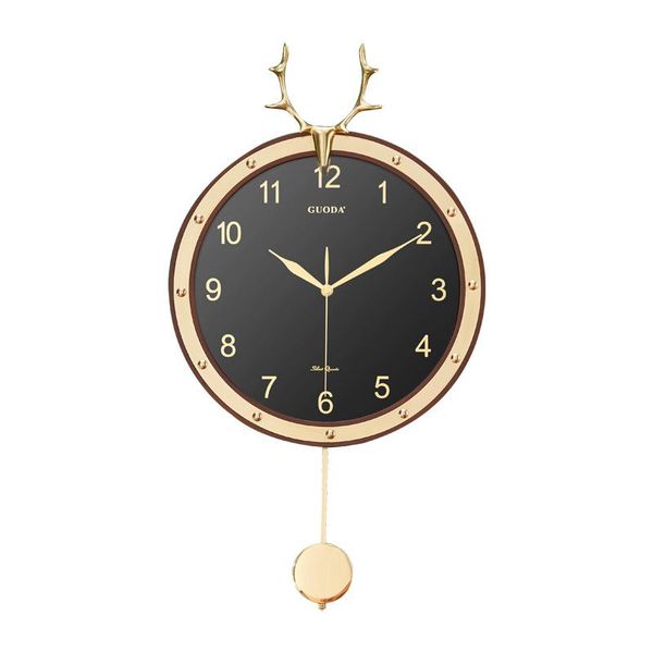 

wall clocks nordic clock modern design luxury pendulum golden wrought metal industrial horloge murale watch home yy60wc