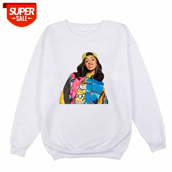 

rap cardi b di Â· plus velvet round neck sweater loose #pd1t, Black