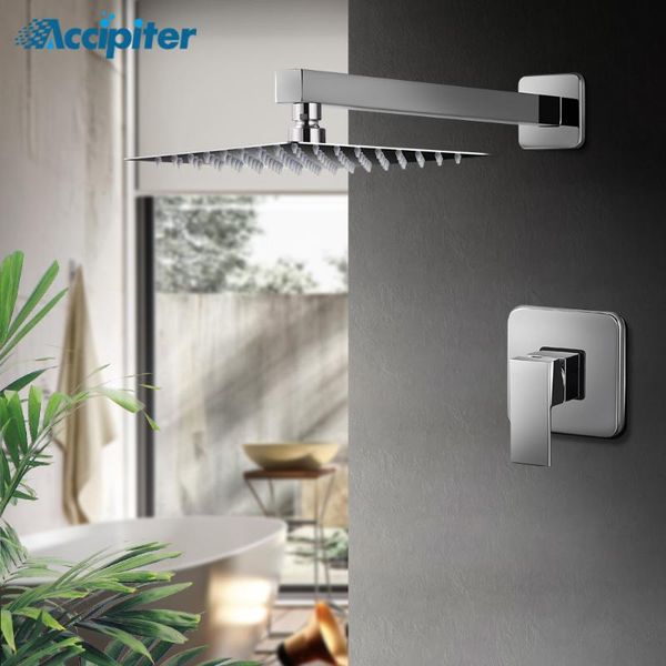 

bathroom shower sets 8 inch system set sanitary ware faucet rainfall head wall square stainless steel mixer tap