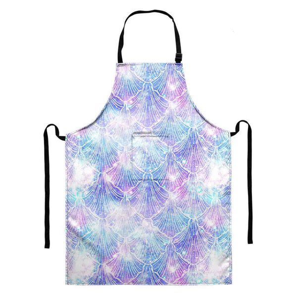 

custom made aprons start ordering fish scale printed long apron colorful lace up men's and women's kitchen bib hanging neck belt p