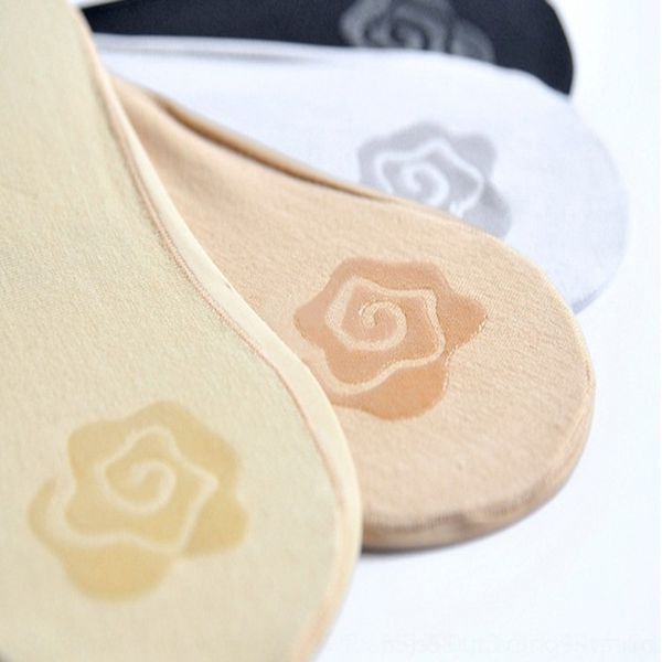 

CcHC spring and summer silic boat ice k women's ultra thin hosiery shallow mouth socks one piece invisible boat socks whole circle sil, Black;white