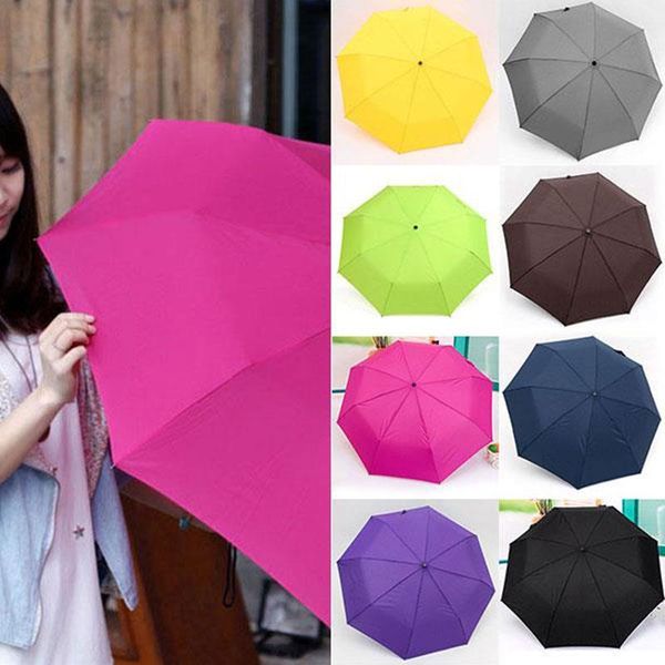

umbrellas portable waterproof mini folding umbrella tri-folded extension