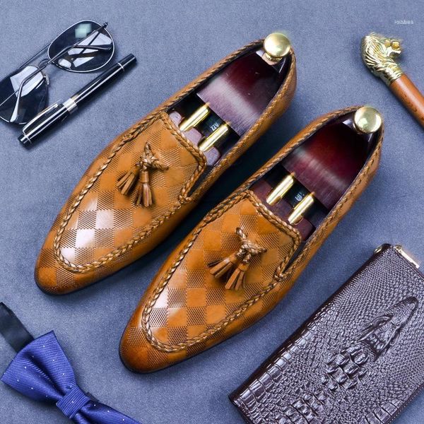 

dress shoes men man formal genuine leather oxford shoe business office black brown large sizes slip on 2021 fashion11