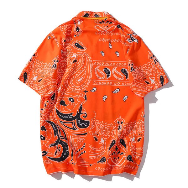 

factorybmth summer short sleeve men baroque streetwear printed hawaii beach men's shirts fashion loose, White;black