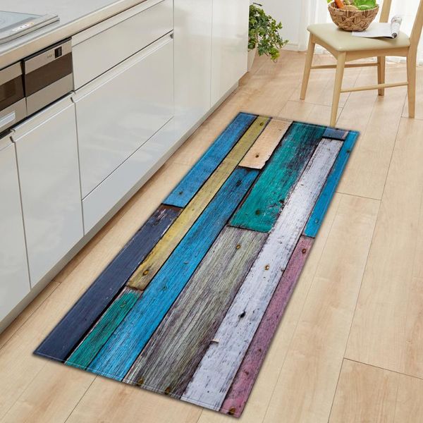 

nordic kitchen mat bedroom entrance doormat home hallway floor decoration living room carpet wood grain bathroom anti-slip rug carpets