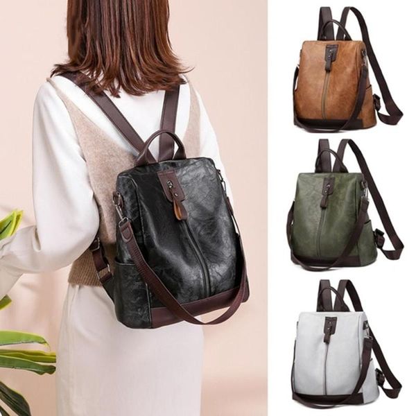 

backpack style female mochila feminina multifunction girls leather school brand women shoulder bag sac a dos travel back pack