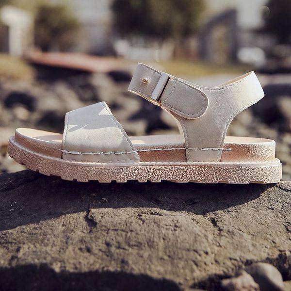 

summer sandals women's shoes flat retro student beach, Black