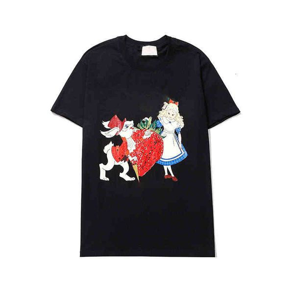 

Women's T-Shirt Women T-shirts 21ss Cartoon Print Tees Letter Printing Casual Style Summer Tops Good Quality Men's Size S-2XL AN5T, White