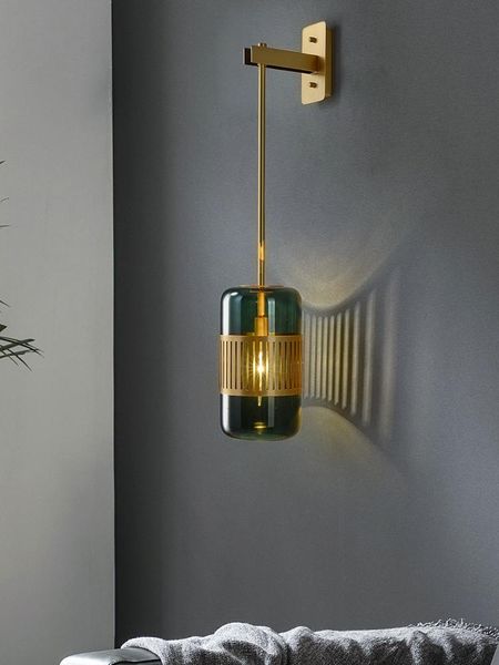 

modern led glass ball wall light luminaire lustre cabecero de cama living room lamp
