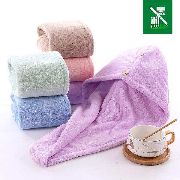 

fleece dry coral cap quick-drying hair absorbent women's douyin shower head absorbe double-layer thickened strong sham nivua