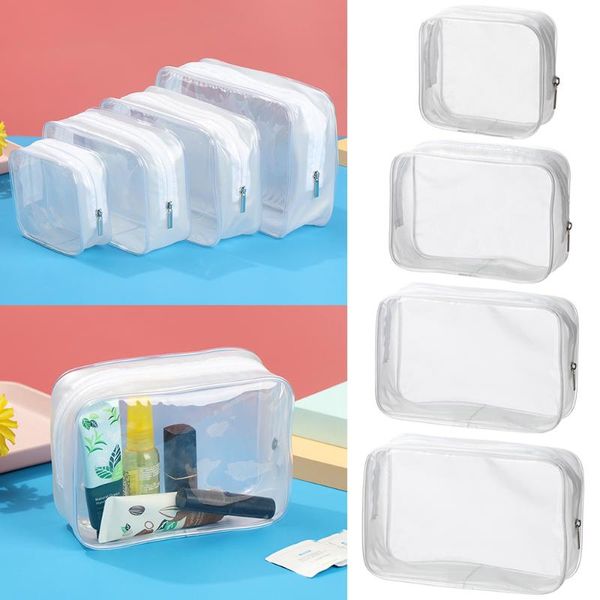 

storage bags transparent pvc travel organizer clear makeup bag beautician cosmetic beauty case toiletry make up pouch wash