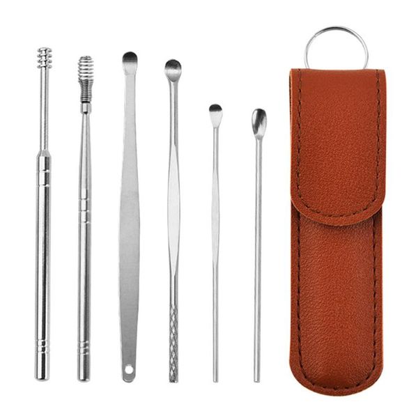 

electric nose & ear trimmers 6pcs cleaner wax removal tool earpick sticks earwax remover curette pick cleaning cleanser spoon
