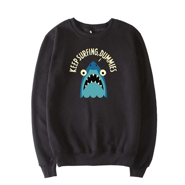 

men's hoodies & sweatshirts mens hoodie keep surfing dummies printing round collar casual large size spring time pullover lqsn, Black