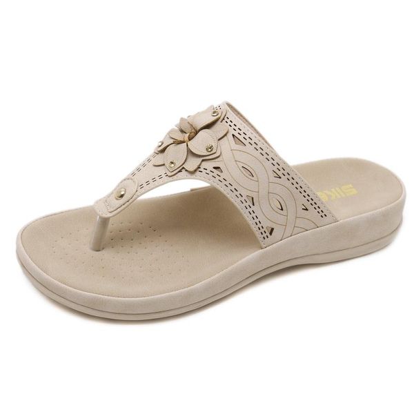 

slippers 2021 summer women shoes flat beach flip flops ladies plus size 42, Black