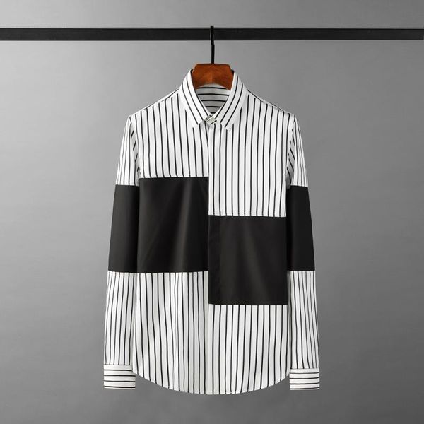 

men's casual shirts 2021 tencel male luxury long sleeve stripe mens dress slim fit streetwear party man tuxedo shirt 4xl, White;black