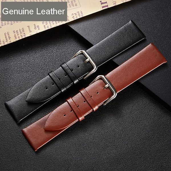 

watch bands genuine leather watchband 18mm 20mm 14mm 16mm 22mm wrist strap men brown black watchbands bracelet belt band, Black;brown