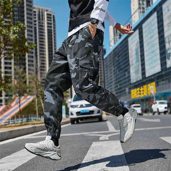 

plus size camouflage cargo pants men streetwear jogger ankle-length casual harem 6xl 7xl 8xl 210715, Black