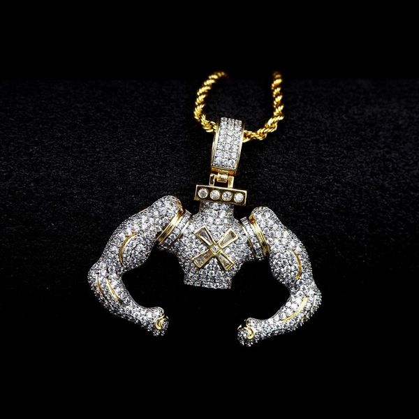 

pendant necklaces hip-hop street zircon micro-rap accessories, Silver