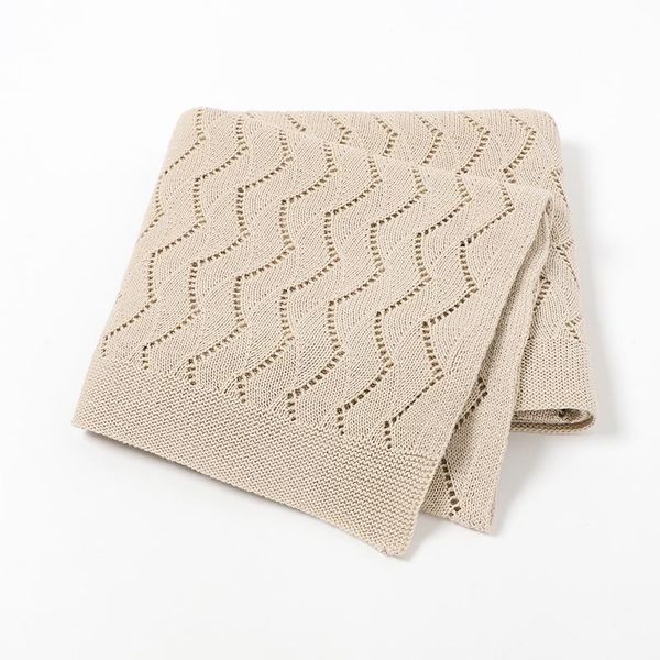 

blankets & swaddling baby blanket cotton plaid knit born girl stroller wrap swaddle super soft toddler infant boy bed cradle crib hollow out