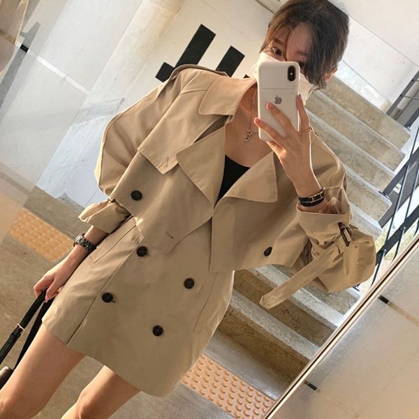 

vintage casual 2 pieces set women notched collar long sleeve short blazer + high waist double breasted a-line mini skirt suit 210518, White