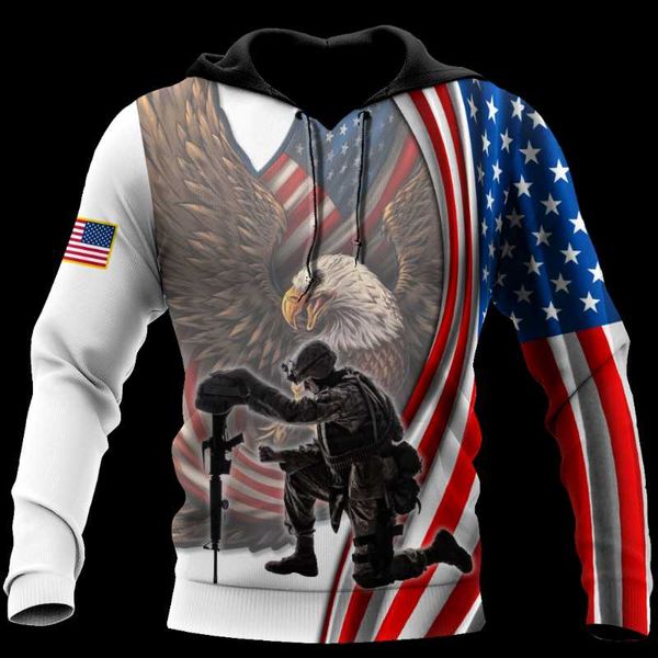 

men's hoodies & sweatshirts 3d printed have flying eagle veteran force men autumn spring brand hooded hoodie hip hop sweatshirt hoody, Black
