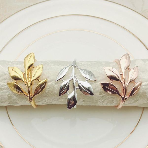 

napkin rings 6pcs metal leaf tablecloth buckles christmas el wedding decor